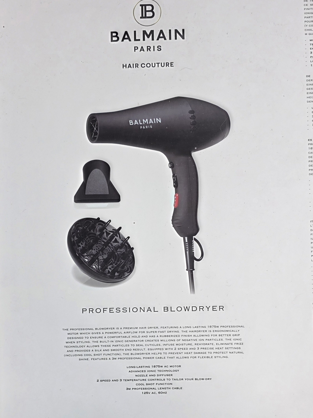 Balmain Hair Couture Professional Blowdryer in Black